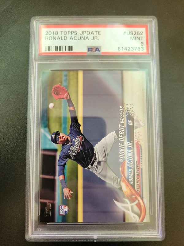 2018 Topps Update #US252 Ronald Acuna Jr. Rookie Debut PSA 9 Mint RC