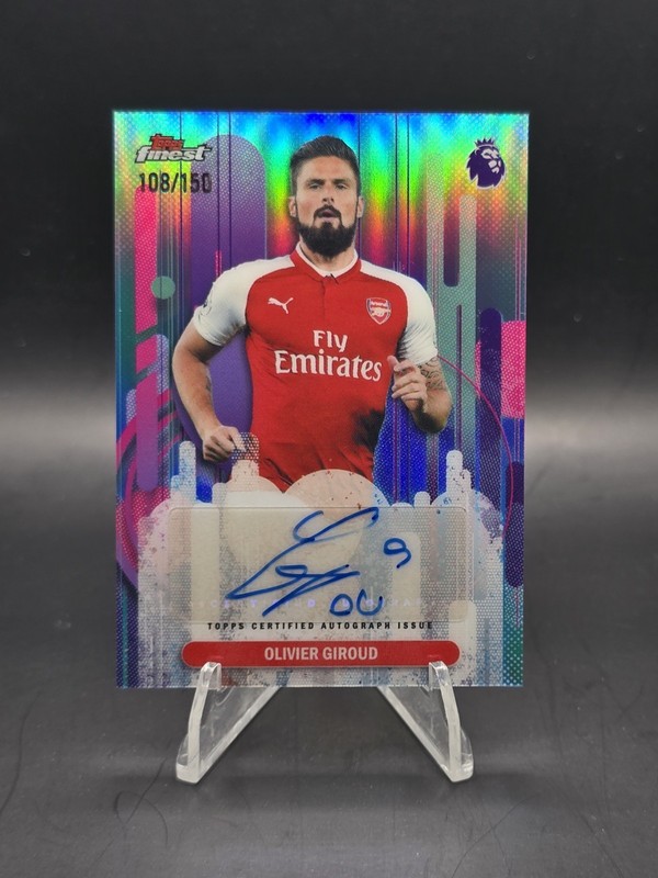 2025-26 Topps Finest EPL Olivier Giroud #FA-OG Auto Sky Blue /150 Arsenal view 1