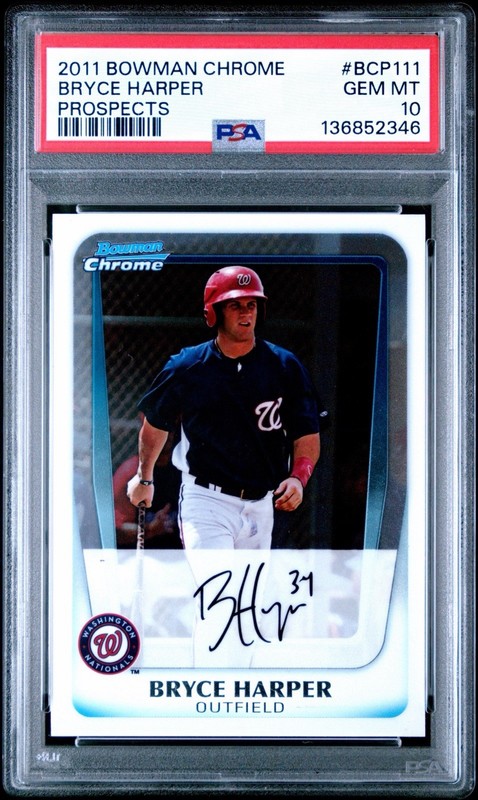 2011 BOWMAN CHROME PROSPECTS #BCP111 BRYCE HARPER RC PSA 10
