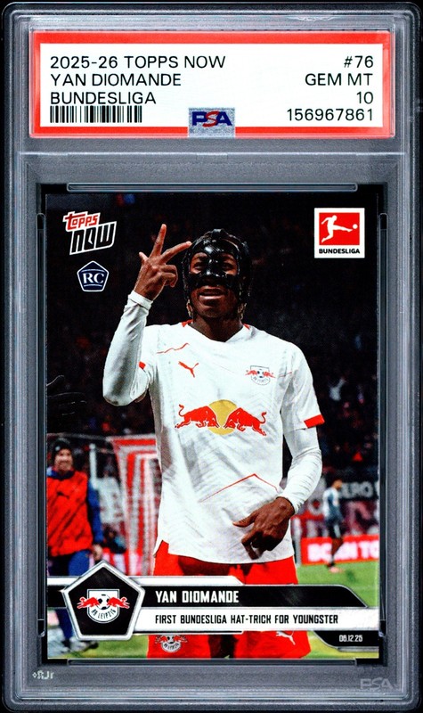 2025-26 Topps Now Bundesliga #76 Yan Diomande PSA 10 - Rookie - Liverpool?