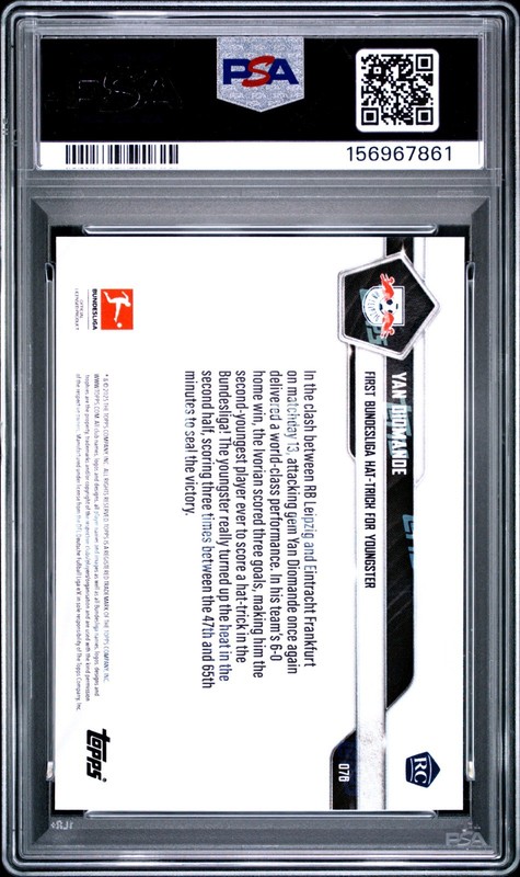 2025-26 Topps Now Bundesliga #76 Yan Diomande PSA 10 - Rookie - Liverpool? view 2