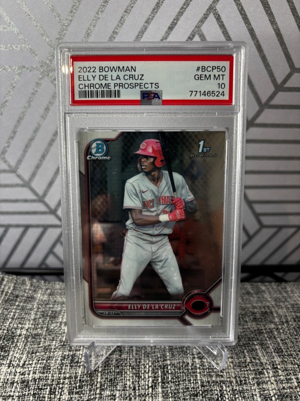 ELLY DE LA CRUZ 2022 Bowman 1st Chrome PSA 10 Reds