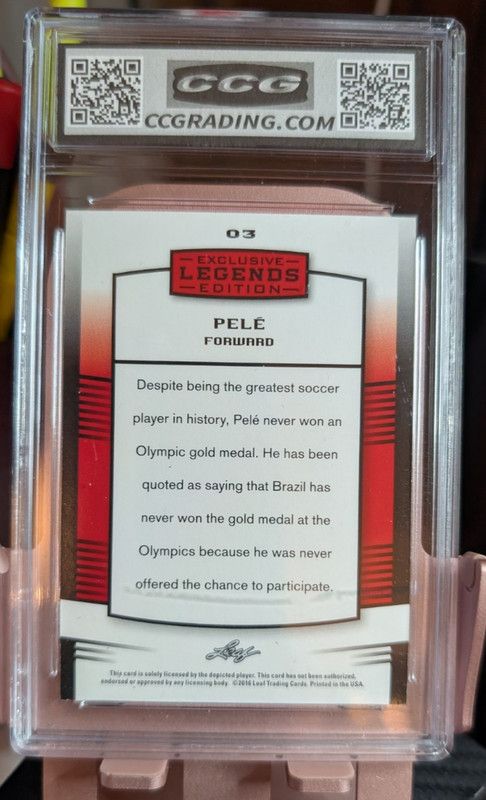 2016 Leaf Exclisive Legends Edition Pele #03 Gem Mint 10 view 2