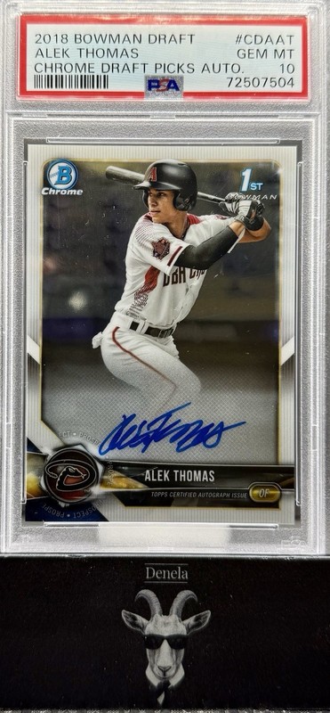 Alek Thomas 2018 Bowman 1st Draft Chrome Draft Pick Auto #CDA-AT PSA 10 Arizona
