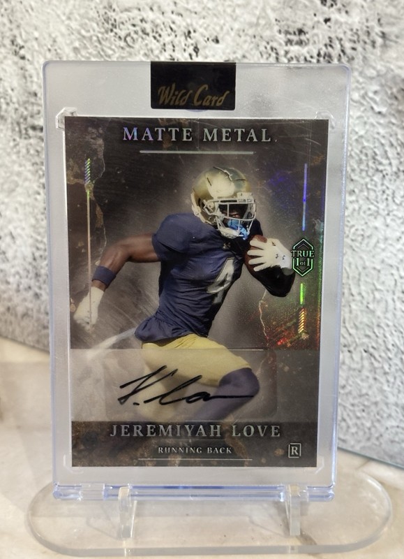 Jeremiyah Love Rookie Card True 1/1 Auto Matte Metal by Wild Card 2026