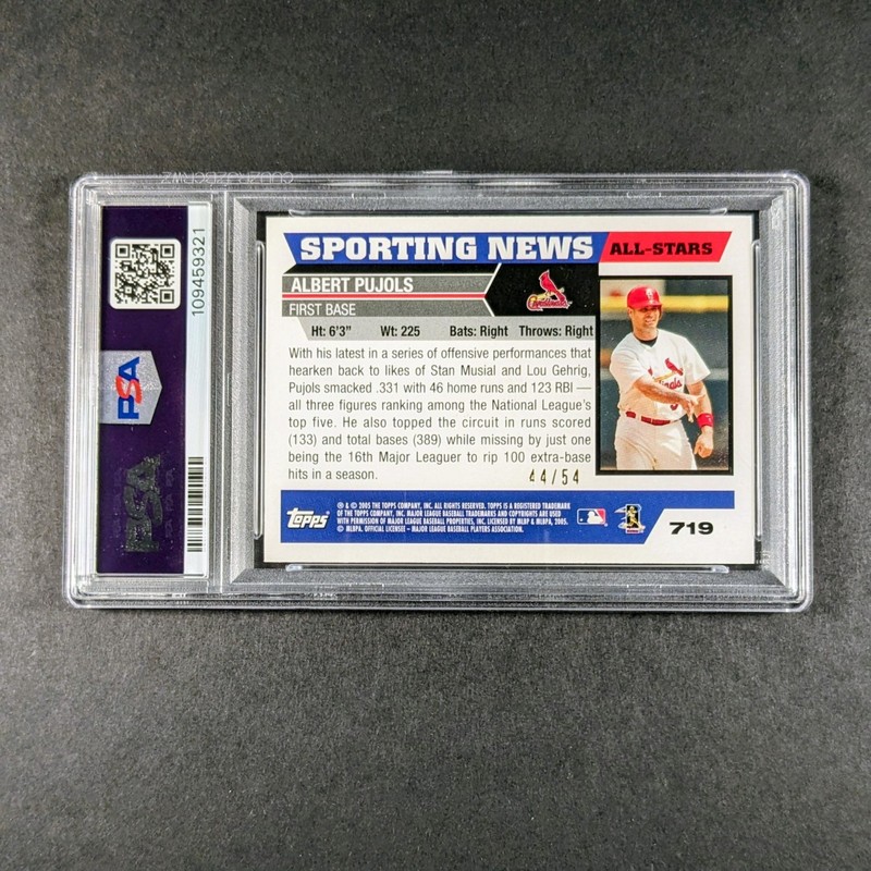 2005 Topps Black Albert Pujols #/54 719 St Louis Cardinals 💎💎💎💎 view 2