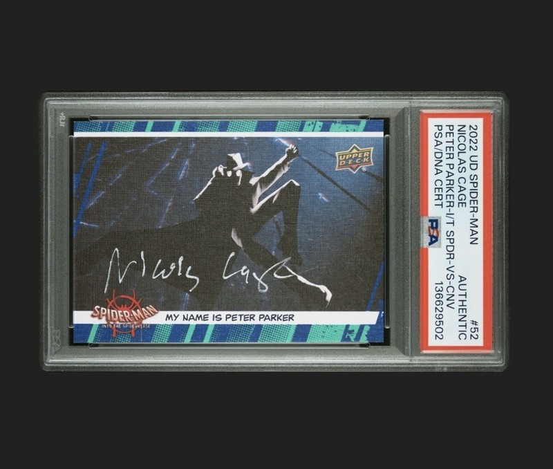 2022 Upper Deck Marvel Spider-Man Noir Nicolas Cage Auto #52 PSA AUTHENTIC