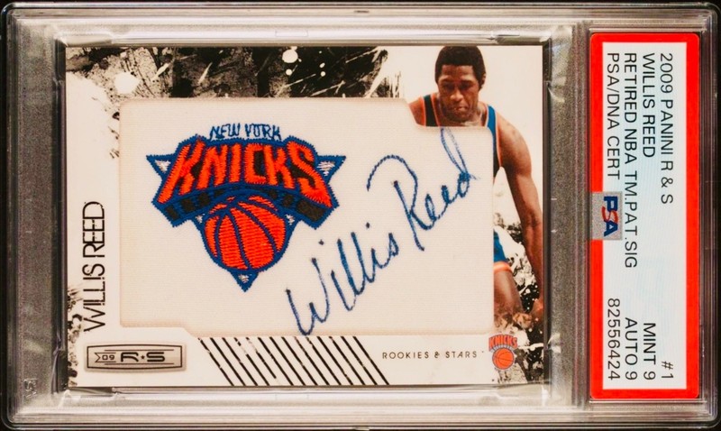 2009-10 Panini Rookies & Stars #1 Willis Reed NBA Team Patch Sig #/99 PSA 9 Auto