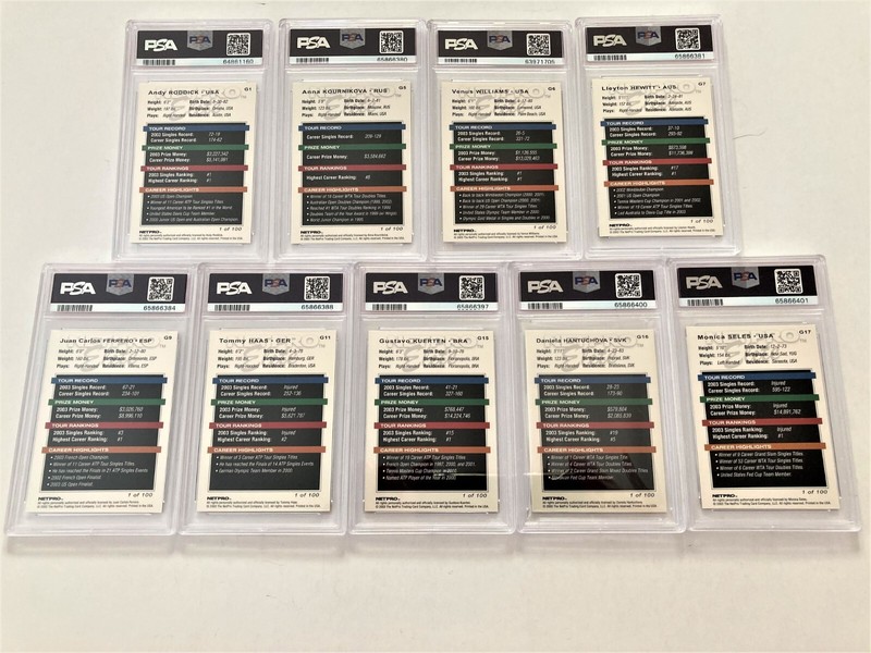 2003 NETPRO ELITE GLOSSY PSA 8 GRADED LOT RODDICK KOURNIKOVA VENUS RC 1/100 RARE view 2