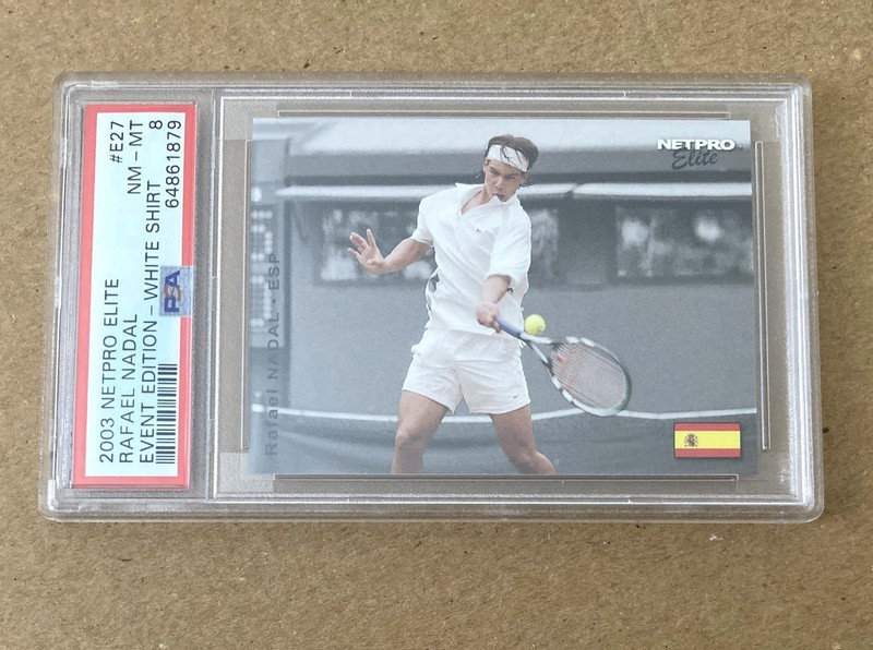 2003 NETPRO ELITE EVENT EDITION RAFAEL NADAL #E27 SHORT PRINT RC PSA 8 RARE view 1