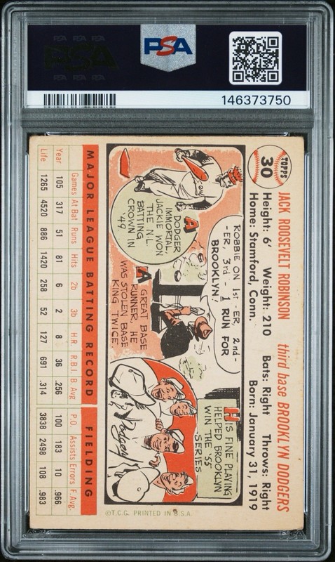 JACKIE ROBINSON 1956 TOPPS PSA 3 ! *FRESHLY GRADED ! *GORGEOUS BEAUTY ! *HOFER ! view 2