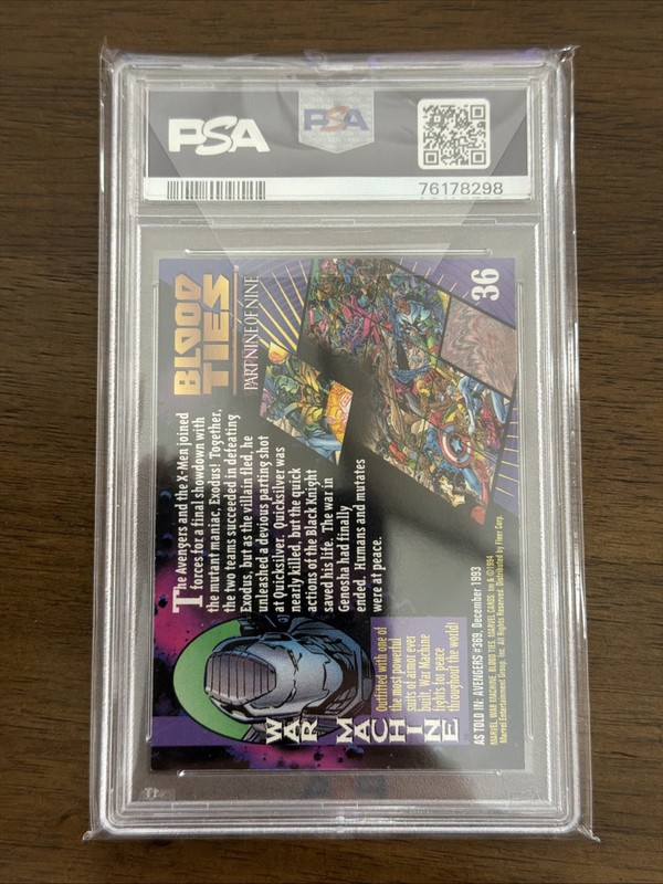 1994 Marvel Universe #36 War Machine PSA 9 view 2