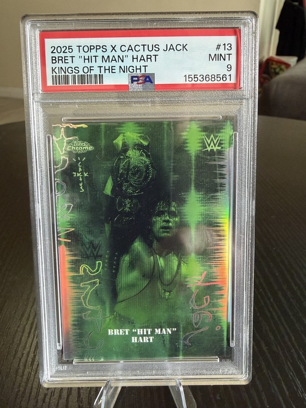 2025 Topps Chrome X Cactus Jack Bret Hart Kings of The Night case hit psa 9 pop1