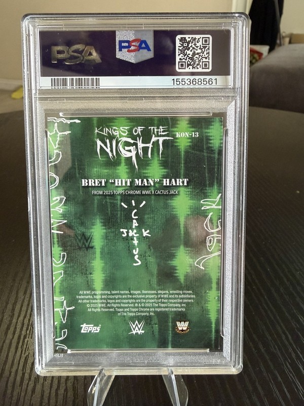 2025 Topps Chrome X Cactus Jack Bret Hart Kings of The Night case hit psa 9 pop1 view 2