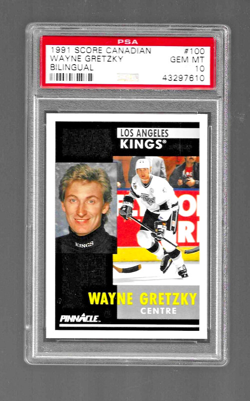 1991 SCORE CANADIAN HOCKEY CARD #100 HOF WAYNE GRETZKY PSA 10 BILINGUAL KINGS