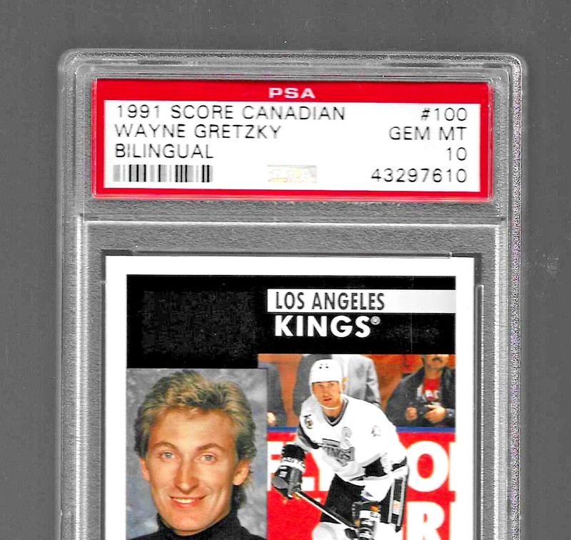 1991 SCORE CANADIAN HOCKEY CARD #100 HOF WAYNE GRETZKY PSA 10 BILINGUAL KINGS view 2
