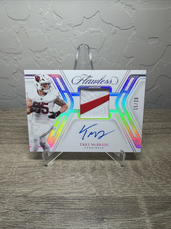 2025 Panini Flawless Trey McBride Signature Gloves Silver Patch Auto /20