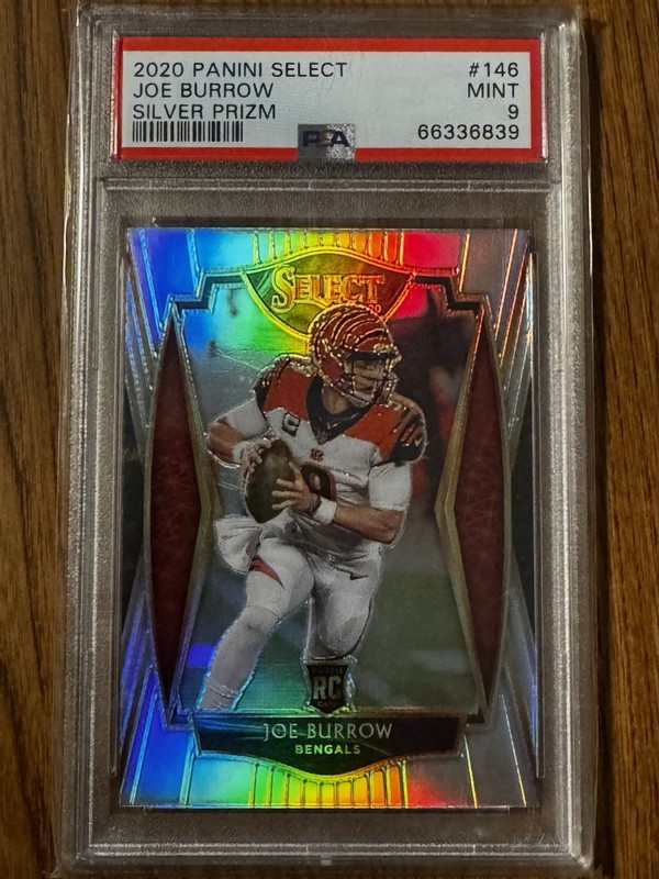 2020 Panini Select Silver Prizm Premier Level Joe Burrow #146 PSA 9 Bengals NFL