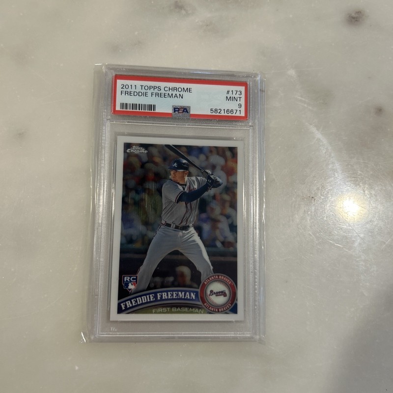 2011 Topps Chrome Freddie Freeman #173 PSA 9 view 1