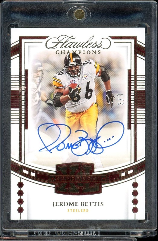 2022 Panini Flawless Jerome Bettis Auto /3 Champions Gold Ruby Steelers
