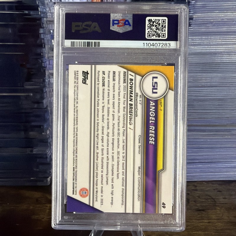 ANGEL REESE 2023 Bowman U Chrome #49 1st Bowman Pink Refractor PSA 10 LSU SKY view 2