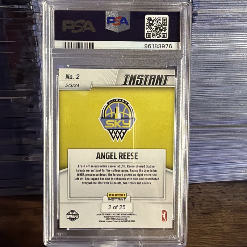 2024 Panini Instant WNBA Angel Reese #2 Jungle /25 PSA 9 Chicago Sky LSU Tigers view 2