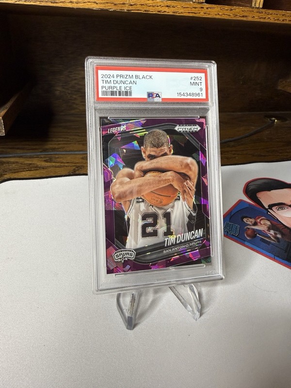 Tim Duncan 2024-25 Panini Prizm Black #252 Purple Ice /149 PSA 9 view 2