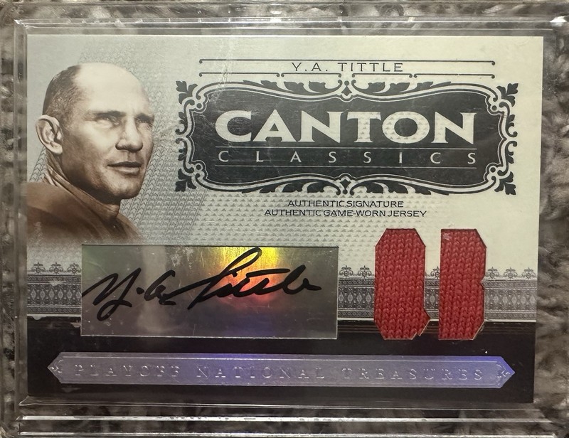 2006 National Treasures Football Y.A. Tittle Game Used Jersey Auto #2/25 49ers