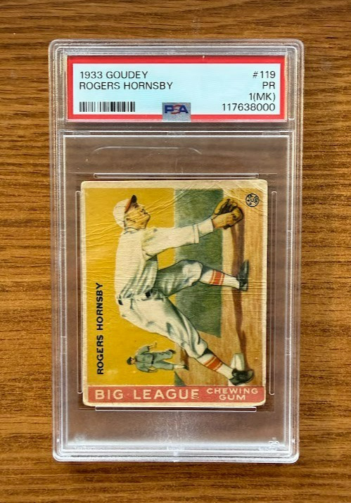 1933 Goudey # 119 ROGERS HORNSBY PSA 1 (MK)