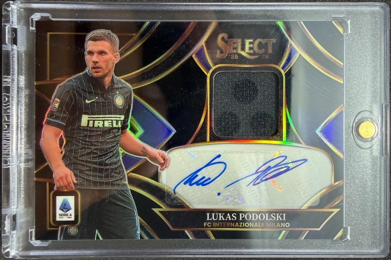 2025-26 Panini Select Serie A Lukas Podolski Auto Memorabilia Black Auto 1/1
