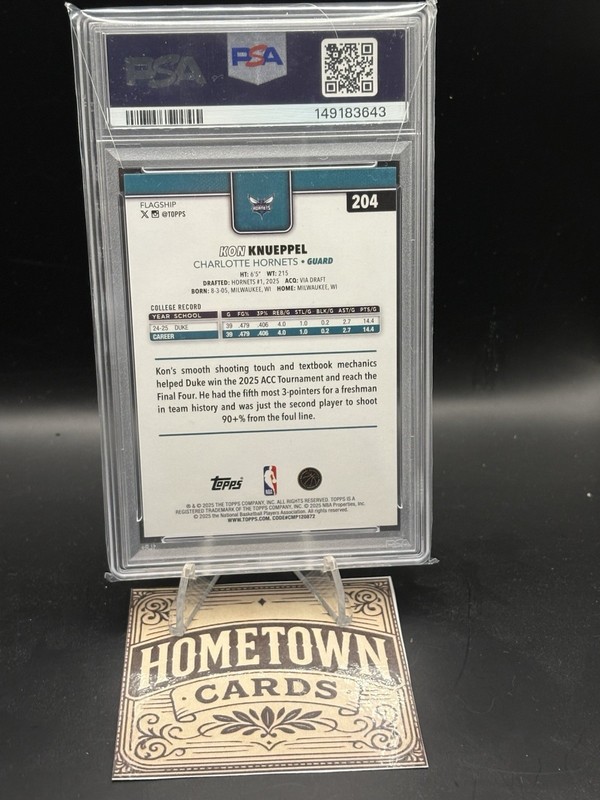 2025-26 Topps - Kon Knueppel #204 PSA 10 (RC) Hornets Rookie view 2