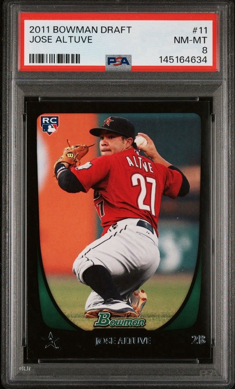 2011 Bowman Draft Jose Altuve Rookie #11 PSA 8
