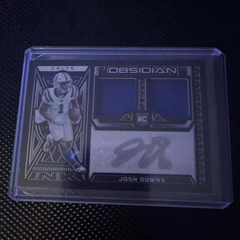 Josh Downs 2023 Obsidian Dual Patch Rookie Auto /199 Colts RPA RC Jersey INK