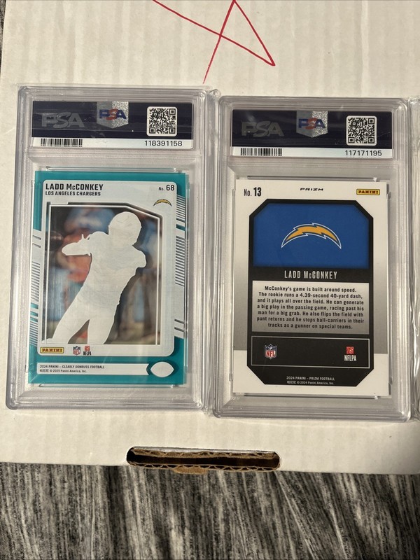2 Ladd Mcconkey Rookie Cards PSA 10/ PSA 9 Clearly Donruss/emergent Chargers view 2