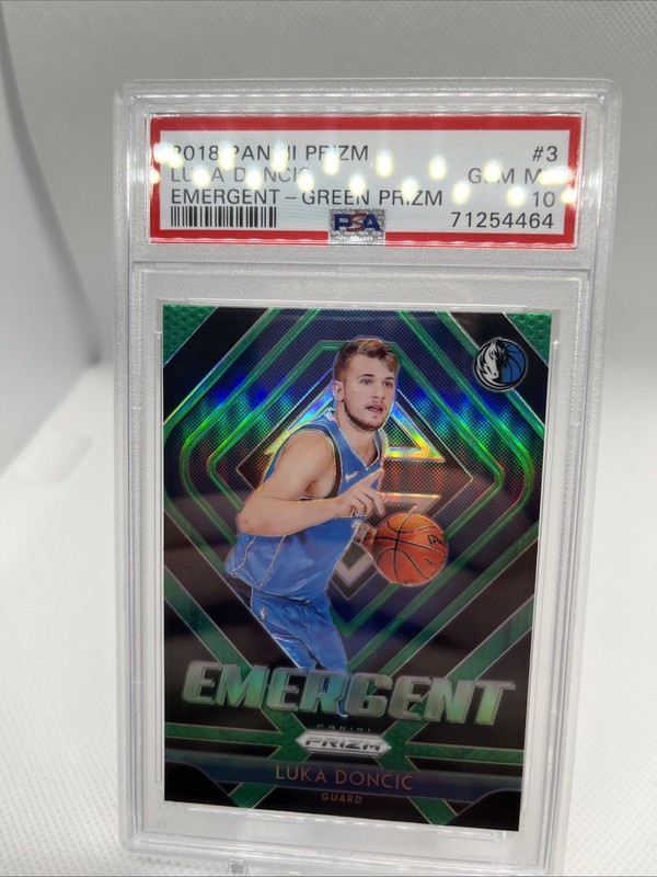 2018-19 Panini Luka Doncic Rc Emergent Green Prizm Psa 10 Lakers Wow