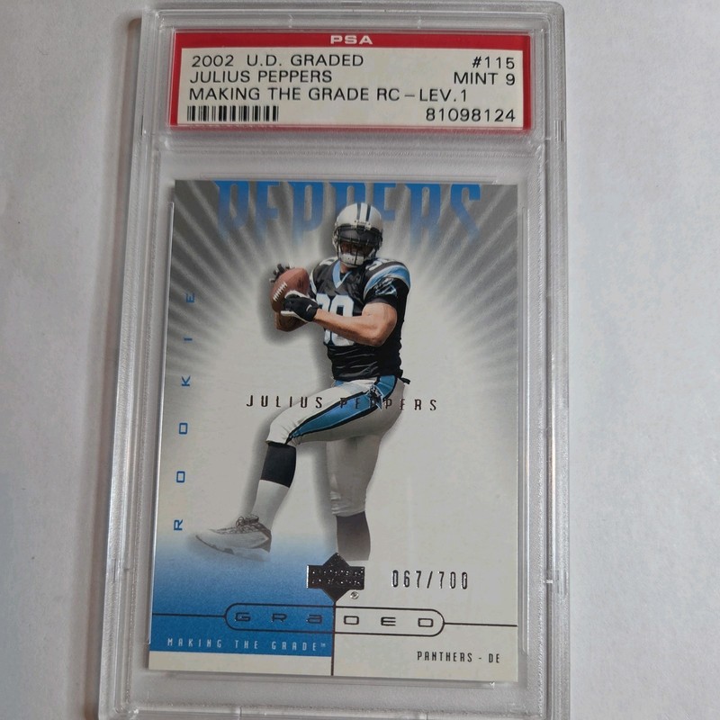 2002 Upper Deck Graded Making the Grade /700 Julius Peppers PSA 9 MINT HOF 🔥🔥