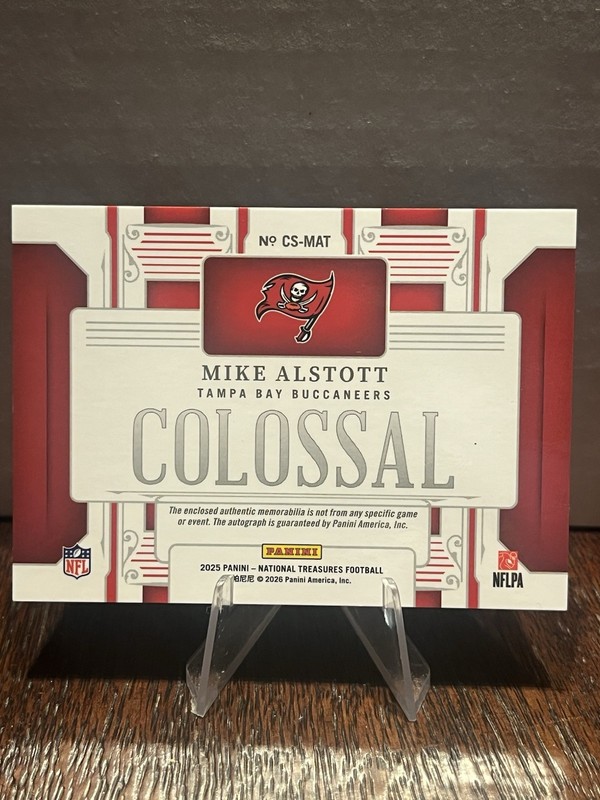 2025 Panini National Treasures Football Mike Alstott Colossal Patch Auto /49  view 2
