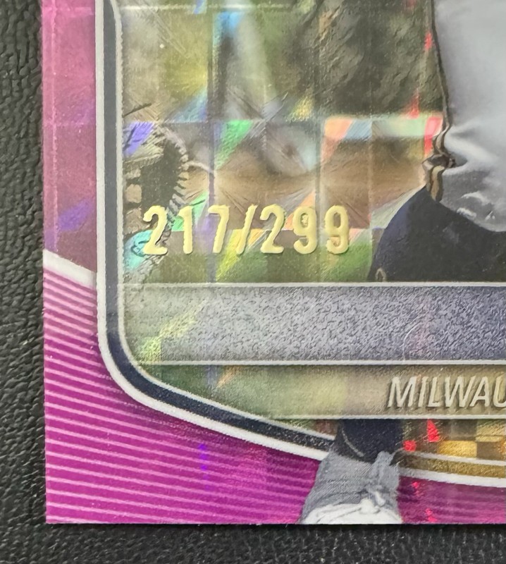 2025 Bowman Chrome LUIS PENA /299 - Brewers Fuschia Geometric #BCP-239 view 2