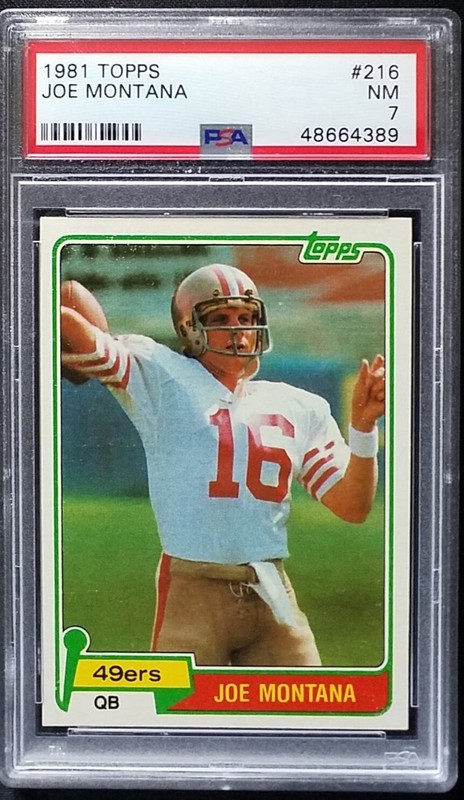 Joe Montana 1981 Topps RC PSA 7 NM Centered Beauty Rookie Card #216