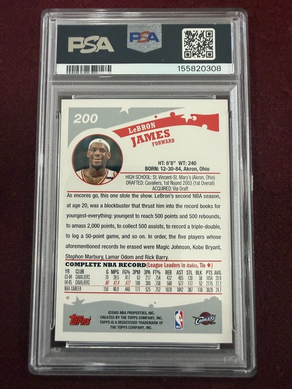 LeBron James 2005 Topps PSA 8 NM-Mint view 2