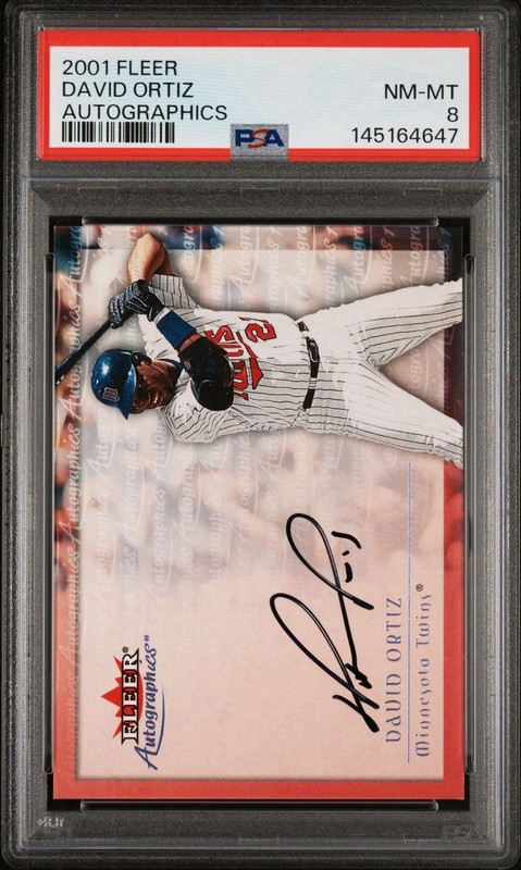 2001 Fleer Autographics David Ortiz Auto PSA 8