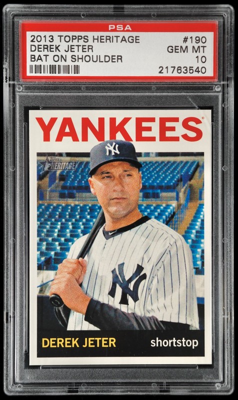 2013 Topps Heritage Derek Jeter Bat On Shoulder #190 PSA 10 GEM MT