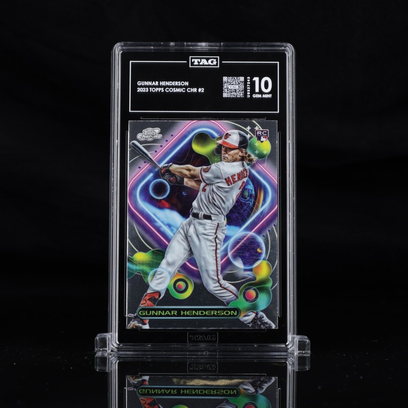 Gunnar Henderson 2023 Topps Cosmic Chrome Rookie RC TAG 10 | Orioles Pop 615 PSA view 1