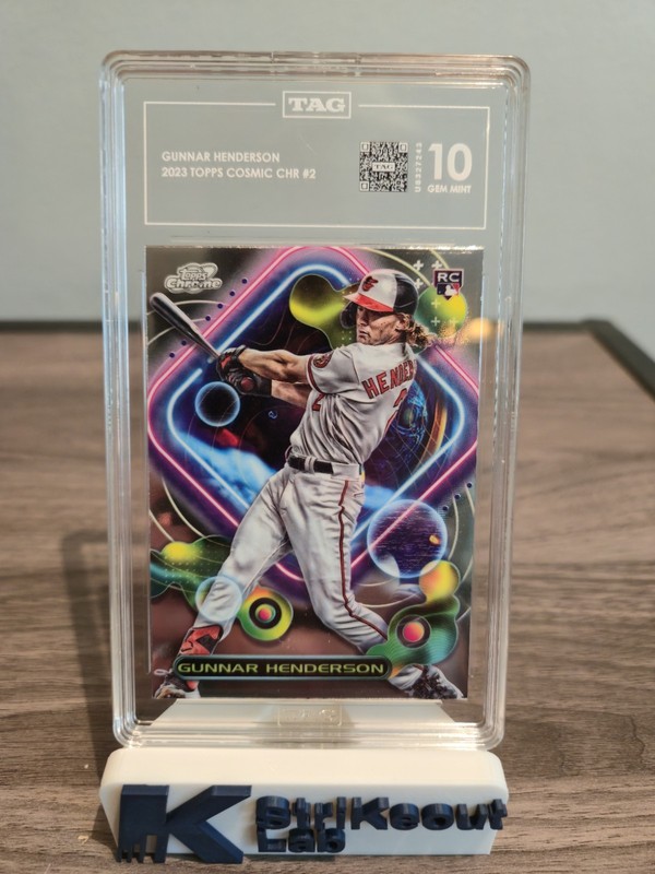 Gunnar Henderson 2023 Topps Cosmic Chrome Rookie RC TAG 10 | Orioles Pop 615 PSA view 2