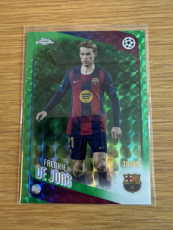 2025-26 Topps Chrome UCC Barcelona Frenkie De Jong Green Geometric /99