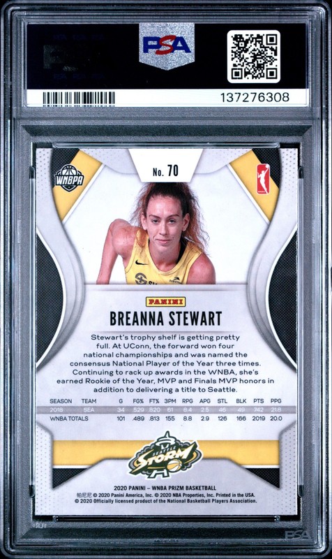 PSA 9 Breanna Stewart 2020 Panini Prizm Wnba #70 view 2