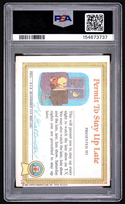 1985 Garbage Pail Kids Evil Eddie #1B PSA 3 VG OS1 Series 1 view 2