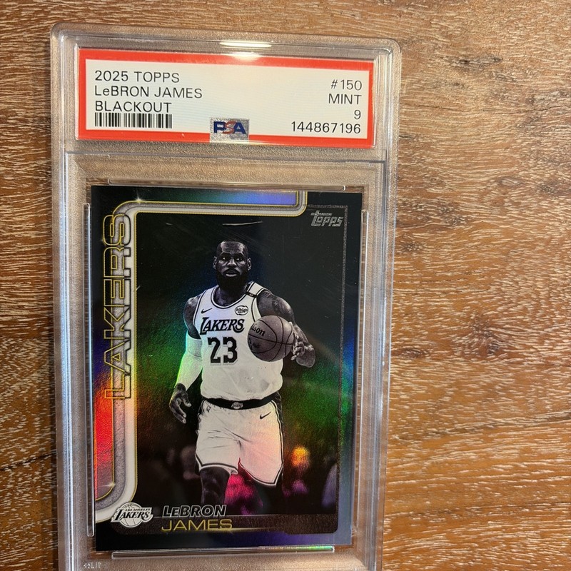 2025 Topps Blackout LEBRON JAMES #150 PSA 9 Mint Lakers view 2