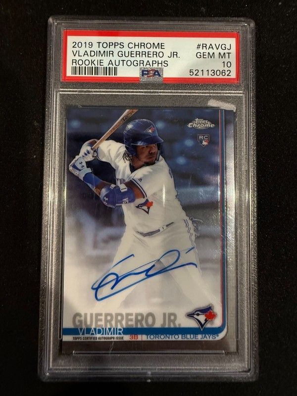 2019 TOPPS CHROME VLADIMIR GUERRERO JR. AUTO ROOKIE RC #RA-VGJ PSA 10 GEM MINT