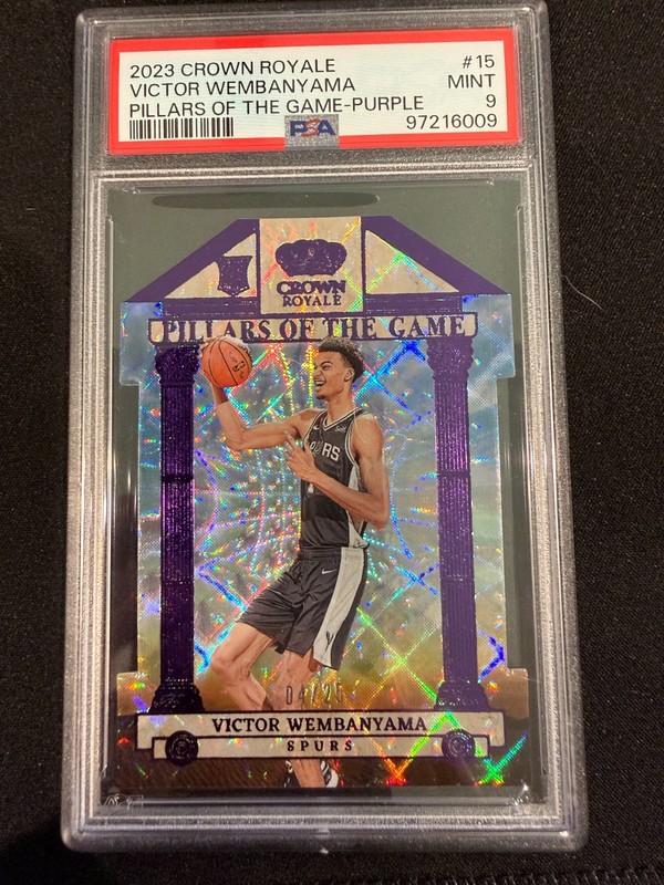 2023 Crown Royale Pillars Of The Game Purple Victor Wembanyama RC /25 PSA 9